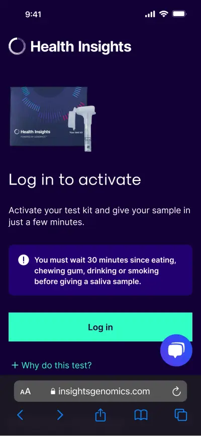 Step 1 of the online sample collection flow.