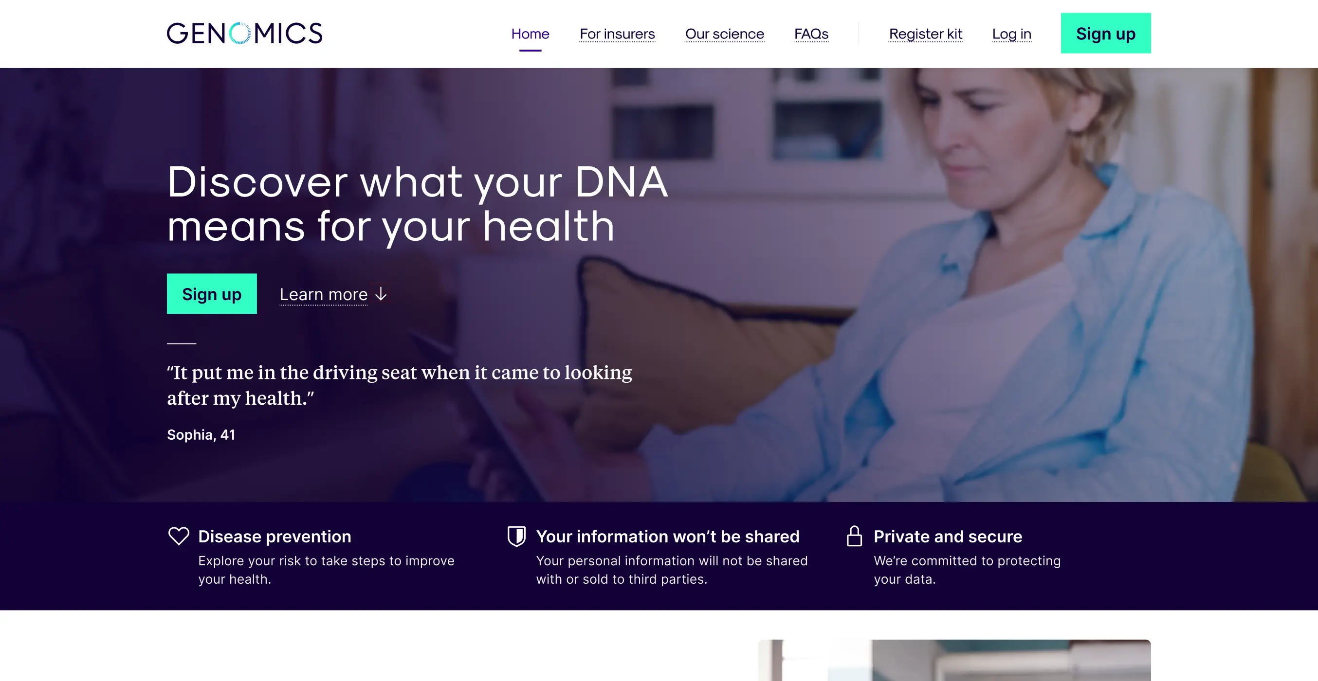 Original marketing site hero section with unclear value proposition