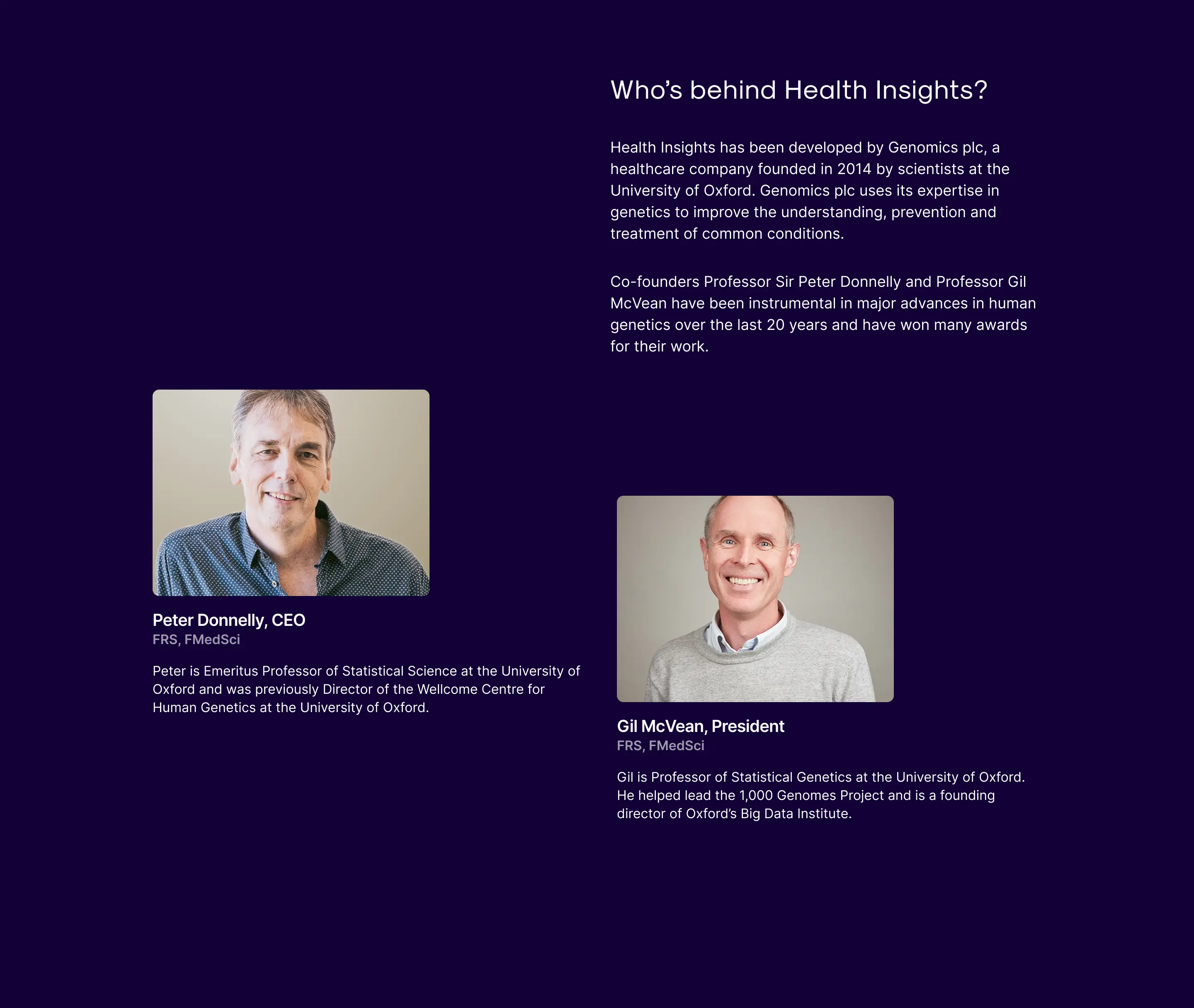 Early About us desktop layout ideation.