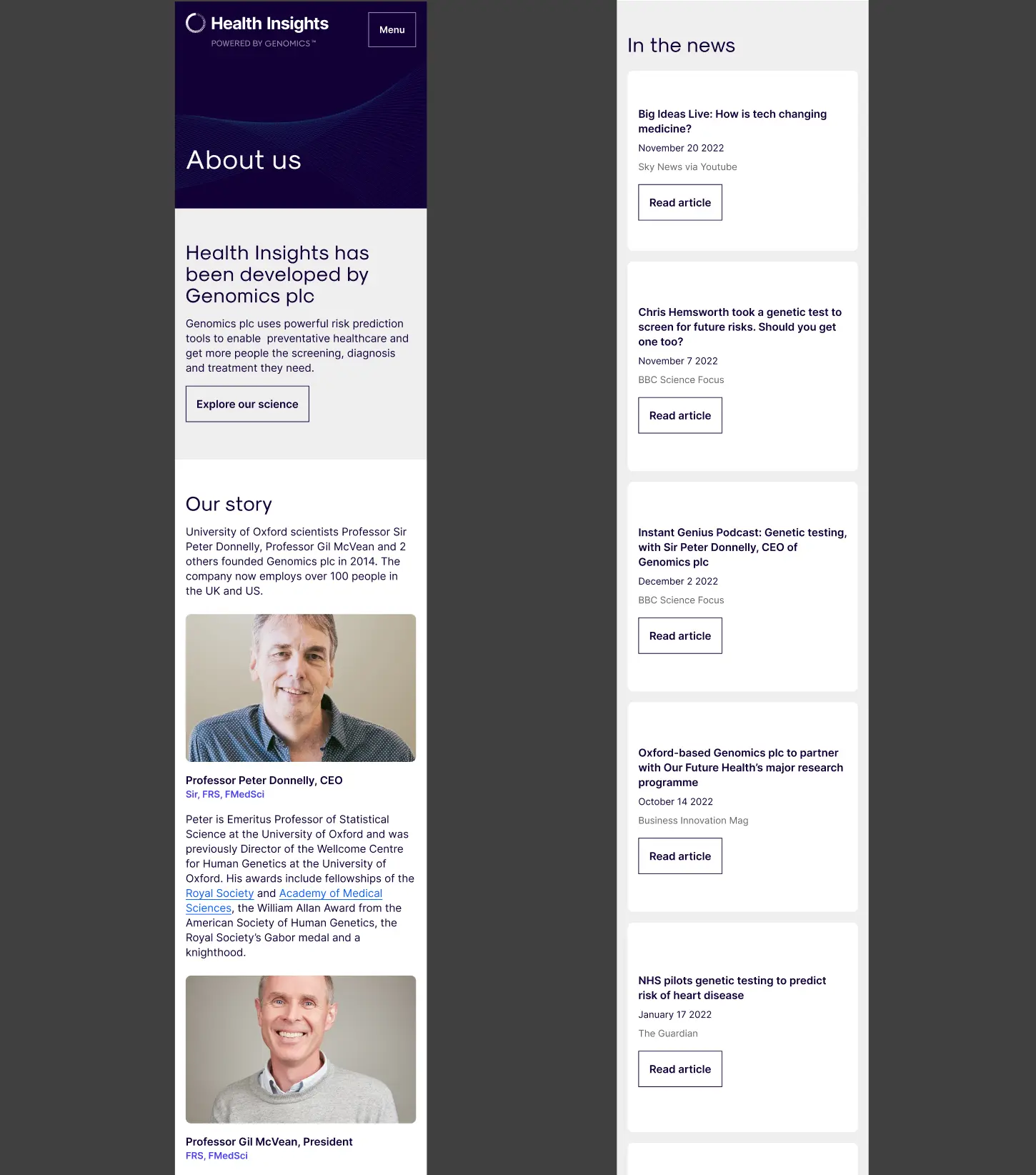 Early About us content ideation.