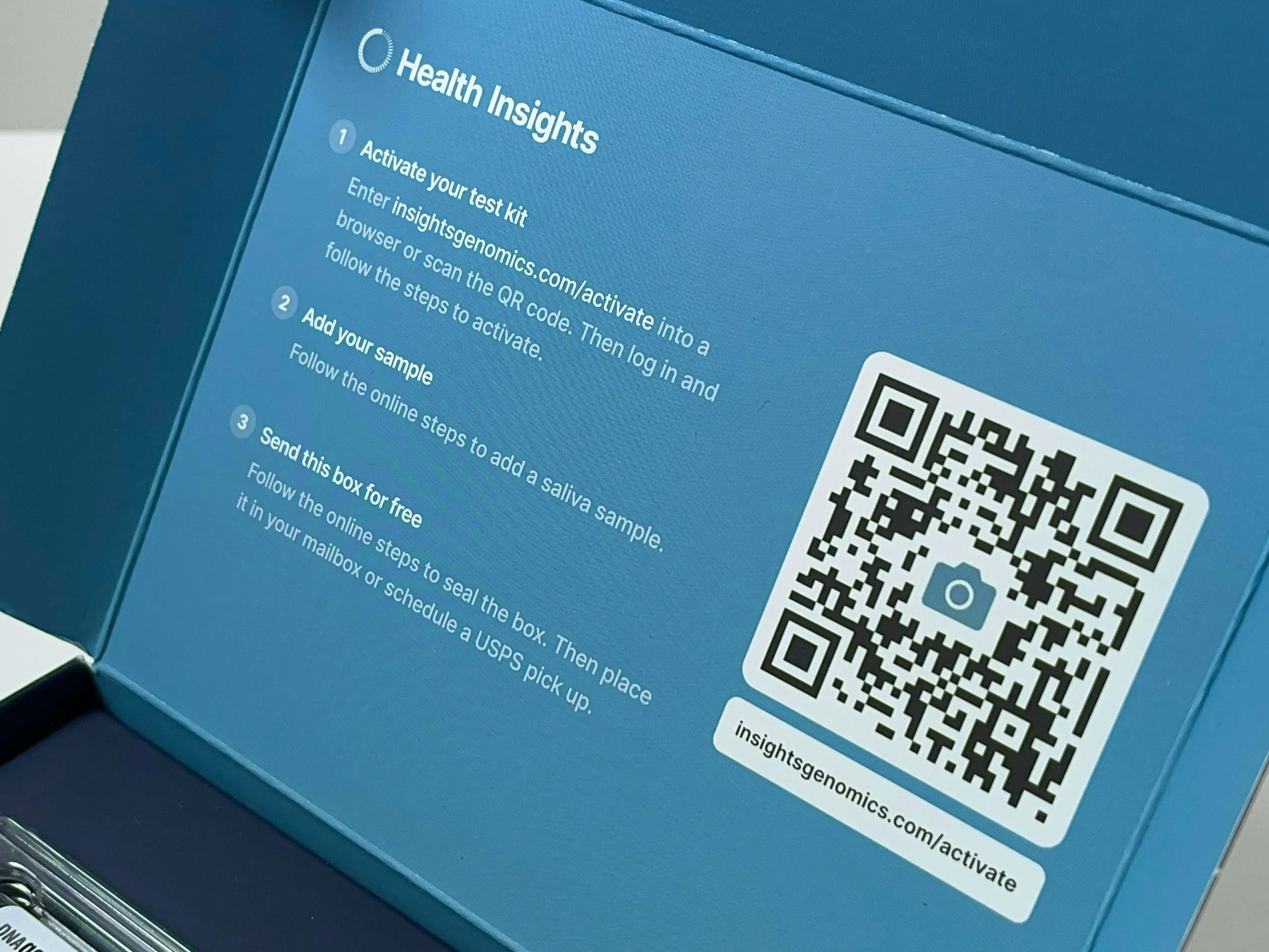 Inside panel printed with step-by-step instructions and a prominent QR code linking to the online journey.